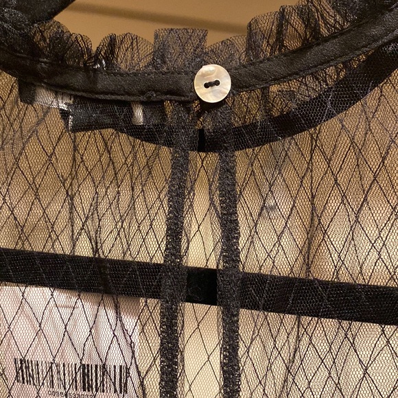 frenchy Lace Panel Stand Neck Top - Picture 4 of 4